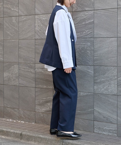 saloon(サルーン)の「SALOON(サルーン)/《再入荷》ツインクロスパンツ【オフィス/セレモニー/セットアップ可】(スラックス・レディース・ネイビー/アイボリー/ブラック・SMALL/MEDIUM)」の9枚目の写真