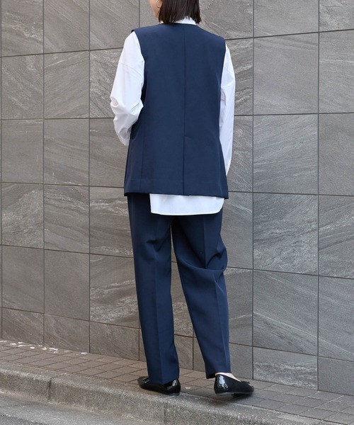 saloon(サルーン)の「SALOON(サルーン)/《再入荷》ツインクロスパンツ【オフィス/セレモニー/セットアップ可】(スラックス・レディース・ネイビー/アイボリー/ブラック・SMALL/MEDIUM)」の10枚目の写真