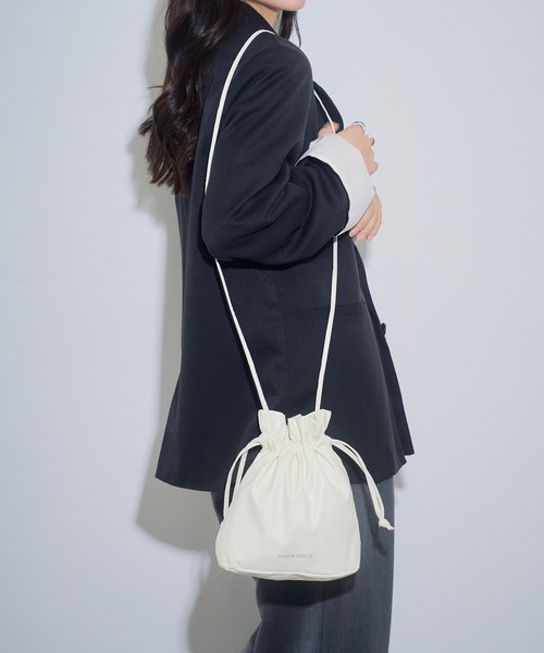 UPRADA巾着バッグ セール】【SETUP7】SPECIAL PU DRAWSTRINGS BAG 巾着バッグ