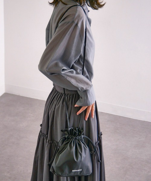 SETUP7（セットアップセブン）の「【SETUP7】SPECIAL PU DRAWSTRINGS BAG　巾着バッグ　スマホショルダー（ショルダーバッグ・レディース・ホワイト/ゴールド/ブラック/シルバー・FREE）」の13枚目の写真