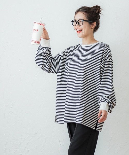 セール】コットンビッグシルエットロングTシャツ（Tシャツ/カットソー