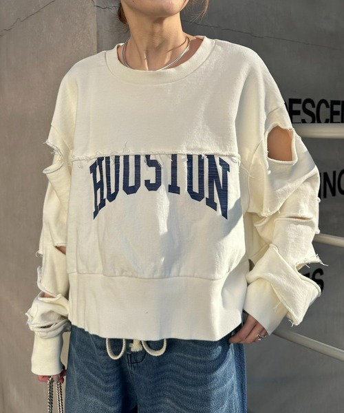 etsinta(エシンタ)の「【etsinta/エシンタ】ランダムカットダメージスウェット(スウェット・レディース・グレー/オフホワイト・ONE SIZE)」の17枚目の写真