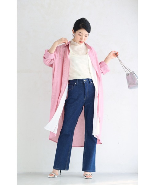 cawaii(カワイイ)の「2wayスリーブの重なるデザインシャツチュニック(チュニック・レディース・ピンク・FREE)」の14枚目の写真