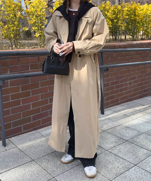 Petitle（プチレ）の「[ 低身長向けサイズ ] ロングトレンチコート（トレンチコート・レディース・ベージュ/グレー系/ホワイト系/カーキ・PM）」の19枚目の写真