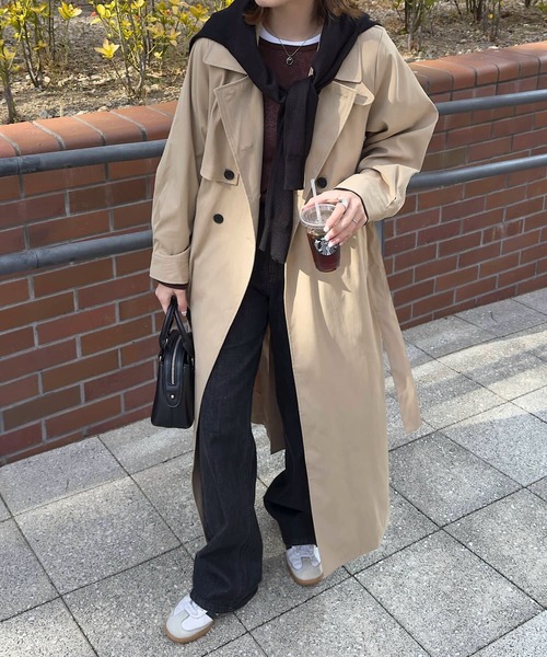 Petitle（プチレ）の「[ 低身長向けサイズ ] ロングトレンチコート（トレンチコート・レディース・ベージュ/グレー系/ホワイト系/カーキ・PM）」の20枚目の写真