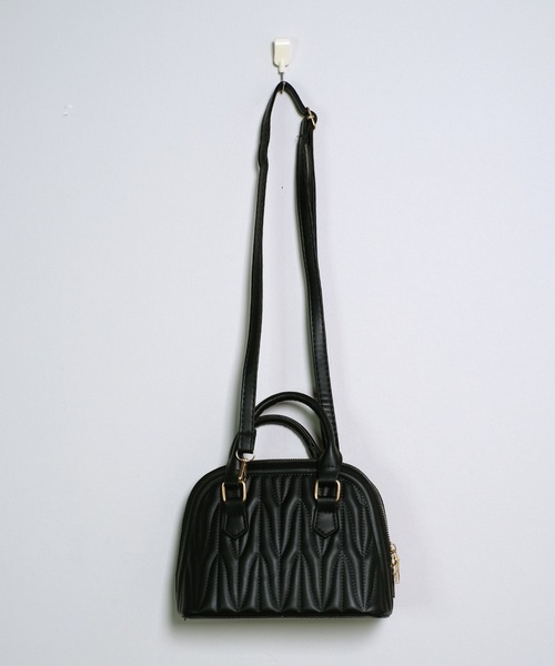 shopnikoniko(ショップニコニコ)の「2way キルティング ミニボストンバッグ ショルダーバッグ(ボストンバッグ・レディース・ホワイト/ブラック・フリー)」の20枚目の写真