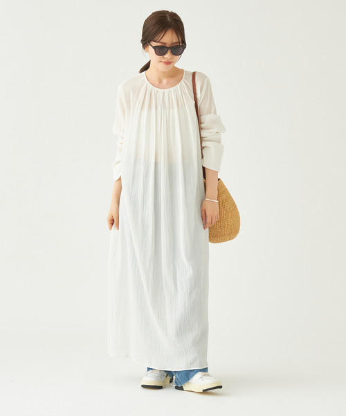 ⭐︎shiro⭐︎Plage プラージュ　ワンピース plage（プラージュ）の「Sheer gather ワンピース（ワンピース