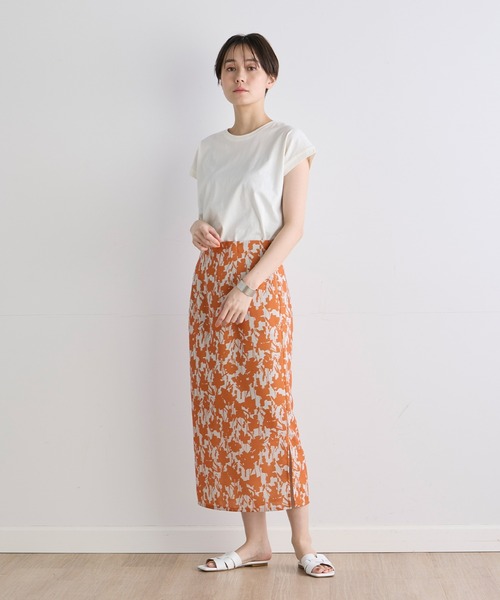 INED CLARO（イネドクラロ）の「シャドーフラワースカート（スカート・レディース・オレンジ/ブラック・フリー）」の5枚目の写真