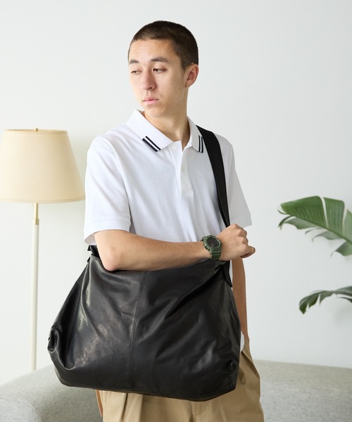 MR.OLIVE(ミスターオリーブ)の「MR.OLIVE/ミスターオリーブ WATER PROOF LIGHT LEATHER / MESSENGER BAG メッセンジャーバッグ レザー(ショルダーバッグ・メンズ・ブラック・FREE)」の14枚目の写真