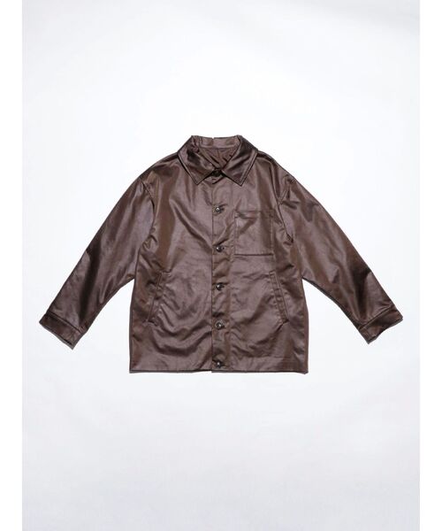 VEQUM（VEQUM）の「【VEQUM】LEATHER LIKE NYLON JACKET（ナイロンジャケット・レディース・ブラウン/カーキ/ブラック・FREE）」の2枚目の写真