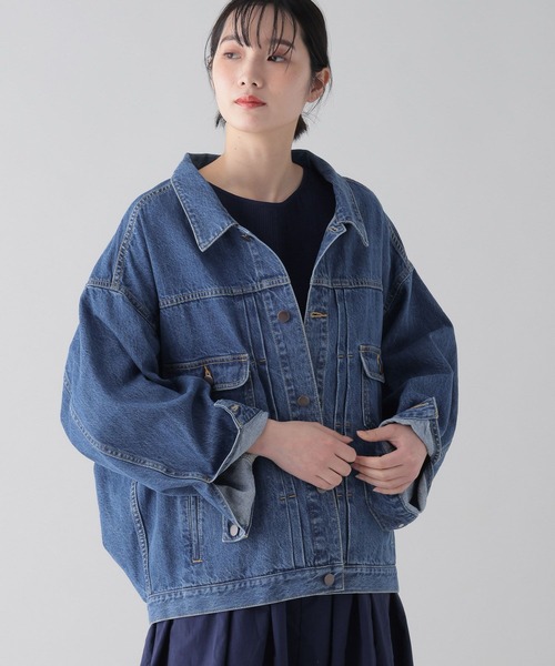 studio CLIP（スタディオクリップ）の「《natural by clip》デニムワイドジャケット（デニムジャケット・レディース・ブルー/インディゴブルー/ブラック・FREE）」の10枚目の写真
