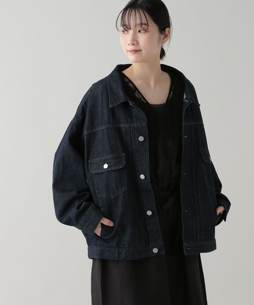 studio CLIP デニムワイドジャケット　スタディオクリップ natural by clip》デニムワイドジャケット（デニムジャケット