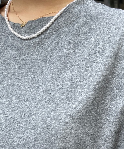 Meli rich（メリーリッチ）の「袖配色折り返しTシャツ（Tシャツ/カットソー・レディース・ブラック/チャコールグレー・FREE）」の17枚目の写真