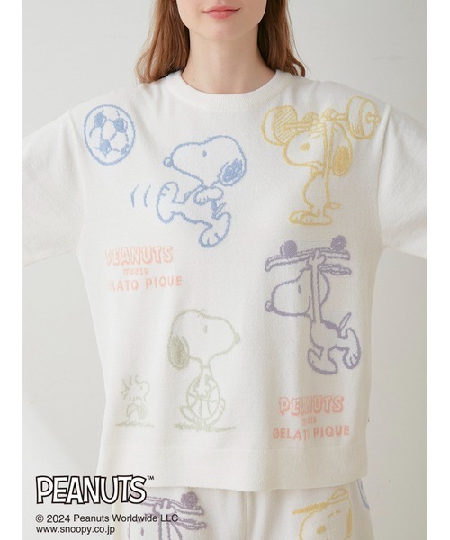 PEANUTS】総柄ジャガードプルオーバー&ショートパンツ PEANUTS】総柄ジャガードプルオーバー&ショートパンツセット 【公式