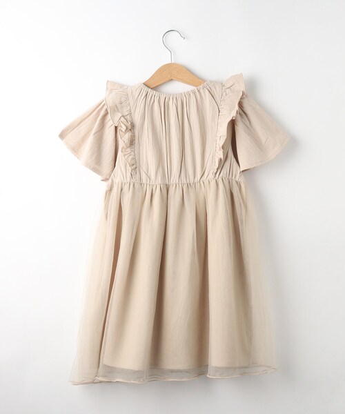 SHOO・LA・RUE（シューラルー）の「◆【110-140cm】レース切替チュール使いワンピース（ワンピース・キッズ・サックスブルー/ベージュ・14/13/12/11）」の5枚目の写真