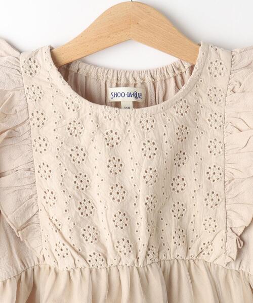 SHOO・LA・RUE（シューラルー）の「◆【110-140cm】レース切替チュール使いワンピース（ワンピース・キッズ・サックスブルー/ベージュ・14/13/12/11）」の6枚目の写真