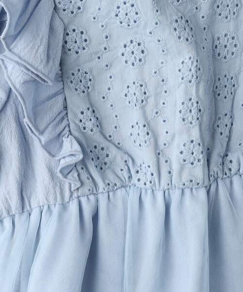 SHOO・LA・RUE（シューラルー）の「◆【110-140cm】レース切替チュール使いワンピース（ワンピース・キッズ・サックスブルー/ベージュ・14/13/12/11）」の9枚目の写真