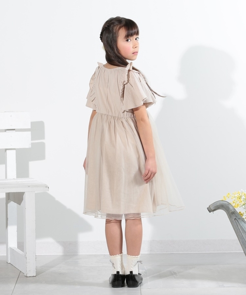 SHOO・LA・RUE（シューラルー）の「◆【110-140cm】レース切替チュール使いワンピース（ワンピース・キッズ・サックスブルー/ベージュ・14/13/12/11）」の12枚目の写真
