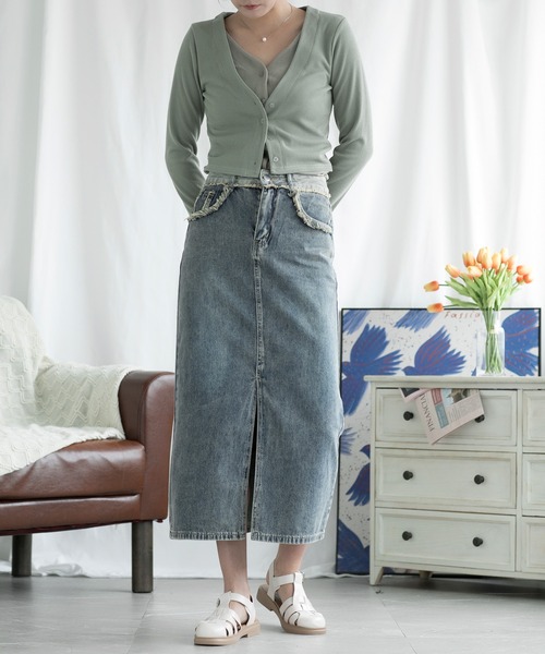 国内発送☆Simple Retro☆サマー ミディアム デニム スカート☆ PROPORTION BODY DRESSING｜デニムマーメイドスカート | Rakuten