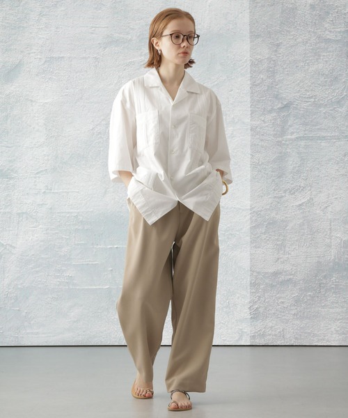 Apo(s)ture(アポスチャー)の「NORAH-005/ライトカルゼ3タックテーパードパンツ(その他パンツ・レディース・ベージュ/ネイビー/モカ/チャコール・XS/S/M/L/XL)」の10枚目の写真