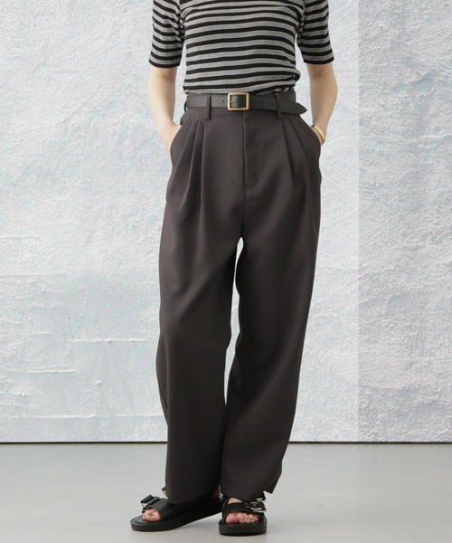 Apo(s)ture(アポスチャー)の「NORAH-005/ライトカルゼ3タックテーパードパンツ(その他パンツ・レディース・ベージュ/ネイビー/モカ/チャコール・XS/S/M/L/XL)」の2枚目の写真