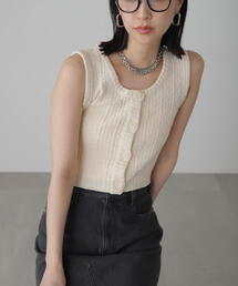 ◆ツィードライクニットベスト