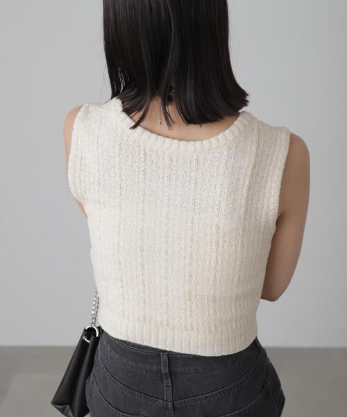 FREE'S MART（フリーズマート）の「◆ツィードライクニットベスト（ベスト・レディース・ブラック/ホワイト/ブルー・FREE）」の19枚目の写真