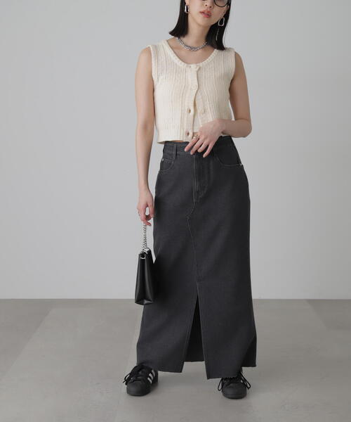 FREE'S MART（フリーズマート）の「◆ツィードライクニットベスト（ベスト・レディース・ブラック/ホワイト/ブルー・FREE）」の12枚目の写真