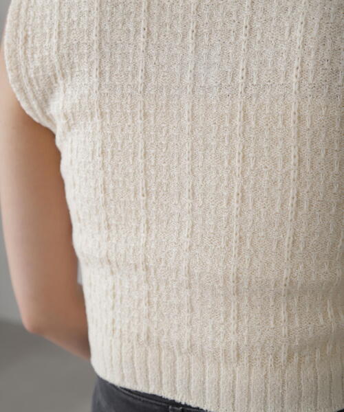 FREE'S MART（フリーズマート）の「◆ツィードライクニットベスト（ベスト・レディース・ブラック/ホワイト/ブルー・FREE）」の14枚目の写真