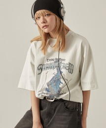 【Snap club】ビッグシルエットヴィンテージ加工グラフィック半袖Tシャツ
