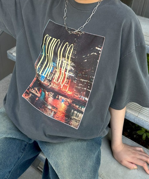 Snap club(スナップクラブ)の「【Snap club】ビッグシルエットヴィンテージ加工グラフィックTシャツ(Tシャツ/カットソー・レディース・ネイビー系/ブラック系2/ホワイト系3/ブラック/ホワイト系2/ホワイト/ピンク/グリーン系/ピンク系/ブラック系3/ネイビー/ブラック系/ブラック系4/ホワイト系4・M/L)」の8枚目の写真