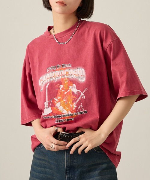 セール】【Snap club】ビッグシルエットヴィンテージ加工グラフィック
