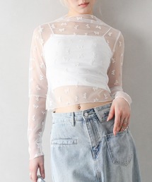 SpRay | シアーリボンボトルネックトップス(Tシャツ/カットソー)