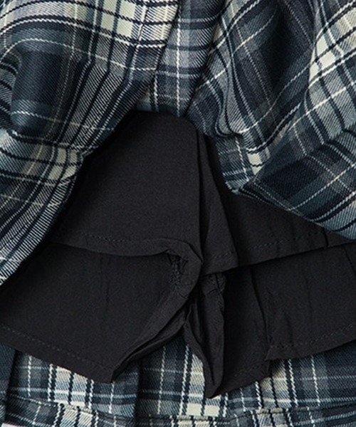 HOOK（フック）の「【HOOK】for girls　チェック柄ボックスプリーツミニスカート（スカート・レディース・ブルー/ブラウン・M/S/L）」の10枚目の写真