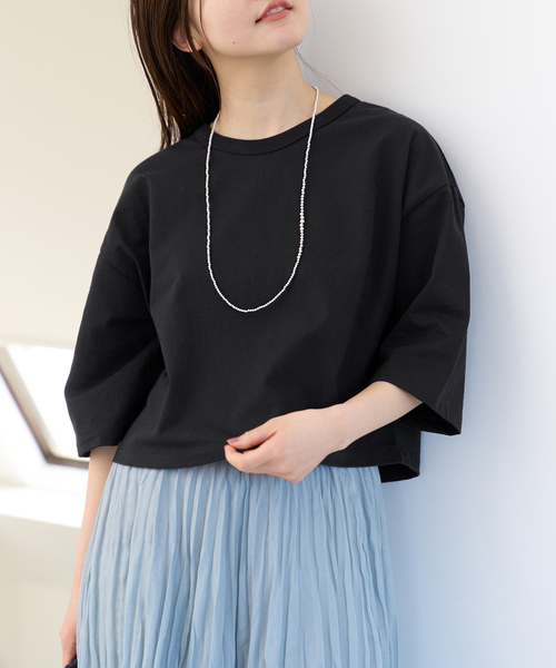 IENA　クロップドTシャツ イエナ IENA クロップドTシャツ （ネイビー） - ファッション