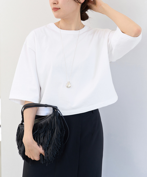 IENA（イエナ）の「ラソギザ クロップドTシャツ（Tシャツ