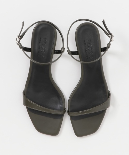 URBAN RESEARCH ROSSO WOMEN（アーバンリサーチ　ロッソ）の「スクエアトゥアンクルストラップサンダル（サンダル・レディース・カーキ/ブラック・37/36/38）」の10枚目の写真