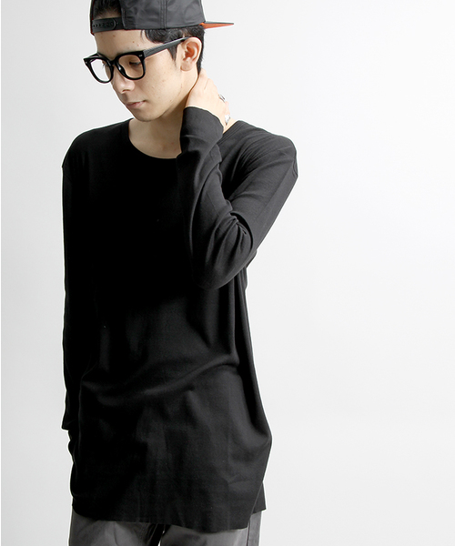 WEGO（ウィゴー）の「WEGO/カットオフフライスカットソー（Tシャツ/カットソー・メンズ・ワイン/カーキ/ホワイト/ブラック・LARGE/MEDIUM）」の3枚目の写真