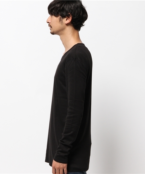 WEGO（ウィゴー）の「WEGO/カットオフフライスカットソー（Tシャツ/カットソー・メンズ・ワイン/カーキ/ホワイト/ブラック・LARGE/MEDIUM）」の13枚目の写真