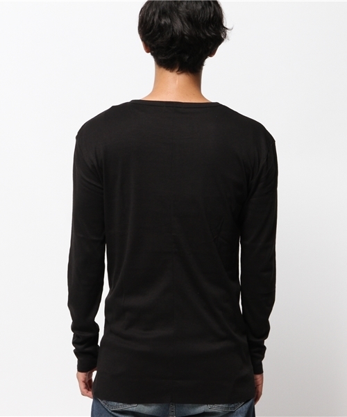 WEGO（ウィゴー）の「WEGO/カットオフフライスカットソー（Tシャツ/カットソー・メンズ・ワイン/カーキ/ホワイト/ブラック・LARGE/MEDIUM）」の14枚目の写真