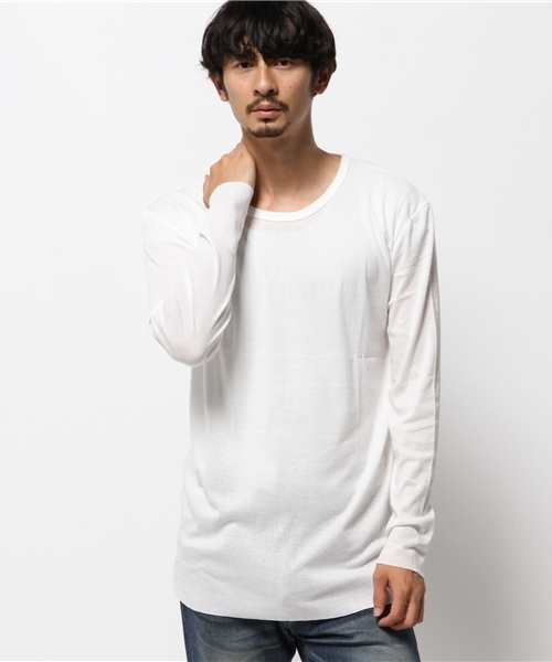 WEGO（ウィゴー）の「WEGO/カットオフフライスカットソー（Tシャツ/カットソー・メンズ・ワイン/カーキ/ホワイト/ブラック・LARGE/MEDIUM）」の9枚目の写真