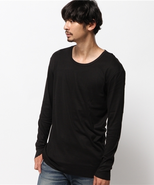 WEGO（ウィゴー）の「WEGO/カットオフフライスカットソー（Tシャツ/カットソー・メンズ・ワイン/カーキ/ホワイト/ブラック・LARGE/MEDIUM）」の10枚目の写真