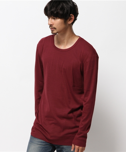 WEGO（ウィゴー）の「WEGO/カットオフフライスカットソー（Tシャツ/カットソー・メンズ・ワイン/カーキ/ホワイト/ブラック・LARGE/MEDIUM）」の5枚目の写真