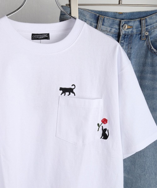 WESTSEA(ウエストシー)の「猫 アニマル 刺繍ポケット オーバーサイズ 半袖Tシャツ(Tシャツ/カットソー・メンズ・ホワイト/ネイビー/ブラック/ホワイト系その他6/ブラック系その他6/ホワイト系その他2/ブラック系その他7/ブラック系その他5/ブラック系その他4/ホワイト系その他5/ホワイト系その他3/ブラック系その他3/ホワイト系その他4/ブラック系その他2/ホワイト系その他7/ブラック系その他/ホワイト系その他・M/L)」の7枚目の写真
