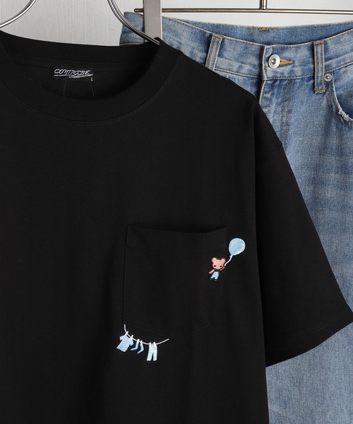 WESTSEA(ウエストシー)の「猫 アニマル 刺繍ポケット オーバーサイズ 半袖Tシャツ(Tシャツ/カットソー・メンズ・ホワイト/ネイビー/ブラック・M/L)」の20枚目の写真