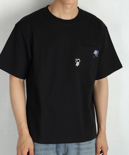 WESTSEA(ウエストシー)の「猫 アニマル 刺繍ポケット オーバーサイズ 半袖Tシャツ(Tシャツ/カットソー・メンズ・ホワイト/ネイビー/ブラック・M/L)」の12枚目の写真