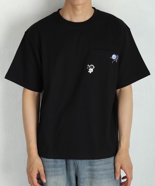 WESTSEA(ウエストシー)の「猫 アニマル 刺繍ポケット オーバーサイズ 半袖Tシャツ(Tシャツ/カットソー・メンズ・ホワイト/ネイビー/ブラック・M/L)」の11枚目の写真