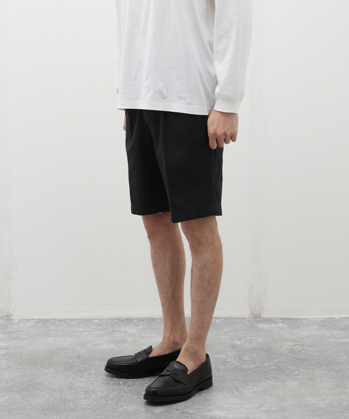 EDIFICE（エディフィス）の「DEVORE Incipit (デヴォレ インチピット) コットンドビー イージーショーツ D155/C022（チノパンツ・メンズ・ブラック/ネイビー/ホワイト/ベージュ・46/48/44）」の2枚目の写真