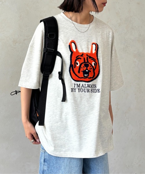 CPCM（シーピーシーエム）の「サガラ刺繍アソートモチーフビッグT（Tシャツ/カットソー・レディース・ホワイト/ホワイト系その他/グレー系その他/オフホワイト/グレー/キナリ/グレー系その他2/グレー系その他3/ネイビー/ホワイト系その他3/ブラック/ホワイト系その他2・FREE）」の8枚目の写真