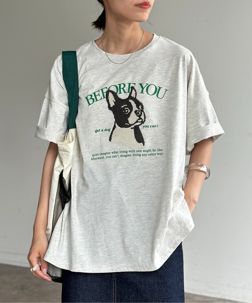 CPCM（シーピーシーエム）の「サガラ刺繍アソートモチーフビッグT（Tシャツ/カットソー・レディース・ホワイト/ホワイト系その他/グレー系その他/オフホワイト/グレー/キナリ/グレー系その他2/グレー系その他3/ネイビー/ホワイト系その他3/ブラック/ホワイト系その他2・FREE）」の10枚目の写真